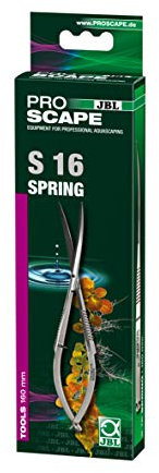 JBL ProScape Tool S spring 61547 Gebogene Federschere für Moose und Rasenflächen in Aquarien, spring (16 cm)