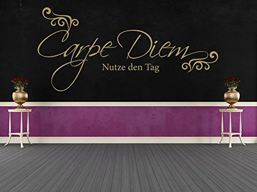 Klebeheld® Wandtattoo Carpe Diem No.2 (Farbe türkis/Größe 100x47cm)