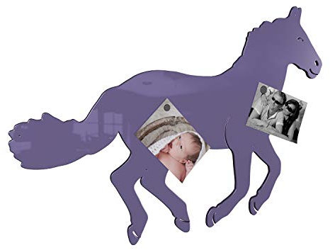 Colours-Manufaktur Magnetwand Hochglanz pulverbeschichtet *Made IN Germany* viele Verschiedene Motive, Größen und Farben (Pferd (87 x 54 cm), RAL 4005 blaulila [wie lila Flieder])