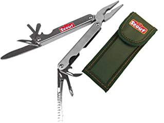 Happy People 19236 - Scout Multifunktionswerkzeug mit 9 Funktionen Zange Schraubenzieher Taschenmesser inkl. Tasche für den Gürtel