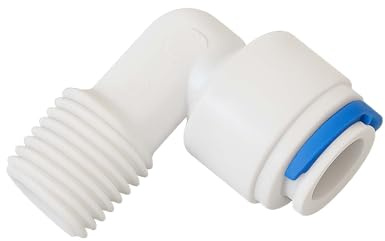 Naturewater 90° Jaco Fitting für Schlauch 6,35 mm (1/4) und mit 13,12 mm (1/4) AG, für Trinkwasser Ultrafiltration Mikrofilter Umkehrosmose (RO)