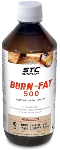 STC NUTRITION - Burn-Fat 500 - Nahrungsergänzungsmittel mit Carnitin, Pflanzenextrakten und Vitaminen - 3 Eigenschaften: fettverbrennend, energetisierend, entgiftend - Vegan - 500-ml-Flasche