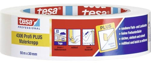 Tesa PREMIUM 04306-00044-02 tesakrepp® Abdeckband beige (L x B) 50 m x 30 mm, 1 Stück