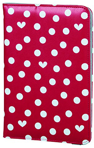 Elle Hearts & Dots Custodia Universale e Portfolio per Tablet 7, Rosso