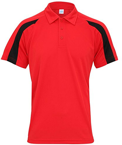 AWDis Cool Contrast Polo Fire Red/Jet Black