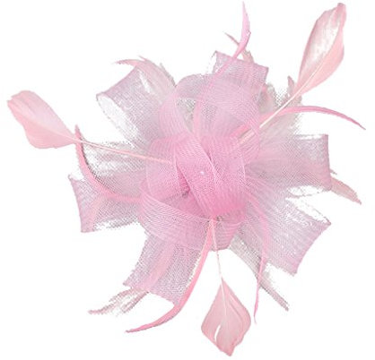2 en 1 Pince à Cheveux Broche de Mariage Maille Plume pour Femme Mariée Rose