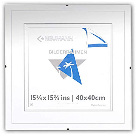 Bilderhalter Rahmenlos, N 40 x 40 Clip-Rahmen, Bildträger mit Normalglas