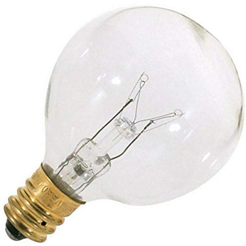 Satco S3846 120V Candelabra Base 25-Watt G12.5 Light Bulb, Clear