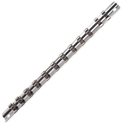 Alkan 1/4 Nusshalter 240 mm Aufsteckschiene 12 Clips | Aufsteckschiene/Klemmleiste mit 12 verschiebbaren Clips für 1/4 Vierkant-Nüsse, Ordnung für Stecknüsse