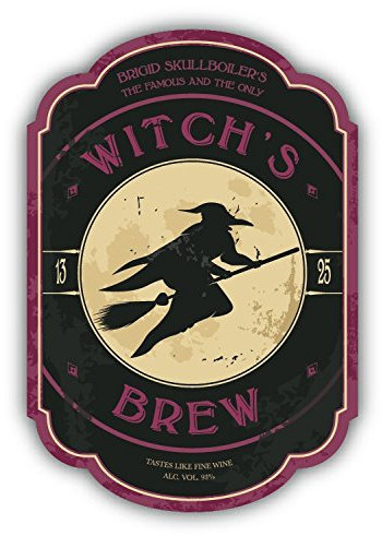 Halloween Potion Witch Brew Vintage Hochwertigen Auto-Autoaufkleber 8 x 12 cm