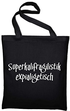 STYLETEX23 Mary Poppins Fun Jutebeutel Baumwolltasche, schwarz