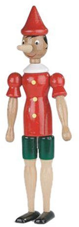 Pinocchio Gelenkfigur aus Holz, made in Italy, 38 cm