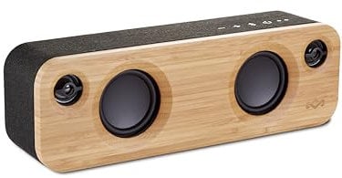 House of Marley Get Together Mini: Portable Speaker with Wireless Bluetooth Connectivity, 10 Hours of Indoor/Outdoor Playtime, and Sustainable Materials, Signature Black