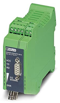 PHOENIX CONTACT PSI-MOS-PROFIB/FO 850 E-SO LWL-Konverter mit integrierter Optischer Diagnose, Lackierter Leiterplatte und Alarmkontakt für PROFIBUS bis 12 MBit/s, T-Koppler, 850 nm Wellenlänge, Grün