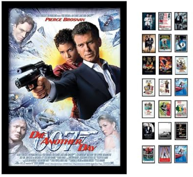 James Bond Gerahmter Kunstdruck, mit Motiv, englischem Text Die Another Day, A3