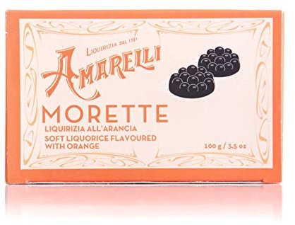 Amarelli Réglisse - Morette - Réglisse Aromatisée À L’Orange Naturel - 100 gr