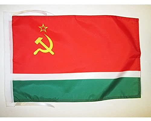 AZ FLAG - Flagge Litauische Sozialistische Sowjetrepublik 1940-1990 - 45x30 cm Mit Kordel - Litauische SSR Fahne 30 x 45 cm - Flaggen