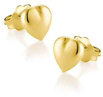 Goldene Herzförmige Kinder-Ohrstecker Mit Authentischem 333-Stempelgravur