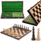 Master of Chess Gentleman 48 x 48 x 3 cm Großes Holzschach für Erwachsene und für Kinder Handgefertigtes Schachbrett und Figuren