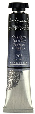 SENNELIER L'Aquarelle French Watercolor, 21ml Tube, S1 Payne's Grey