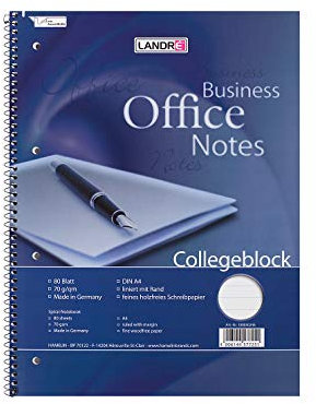 Landré Collegeblock A4 liniert, 80 Blatt, gelocht, 10 Stück