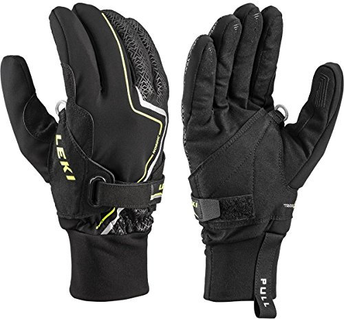 LEKI Langlaufhandschuhe Nordic Cruise Shark, Black/Yellow, 7