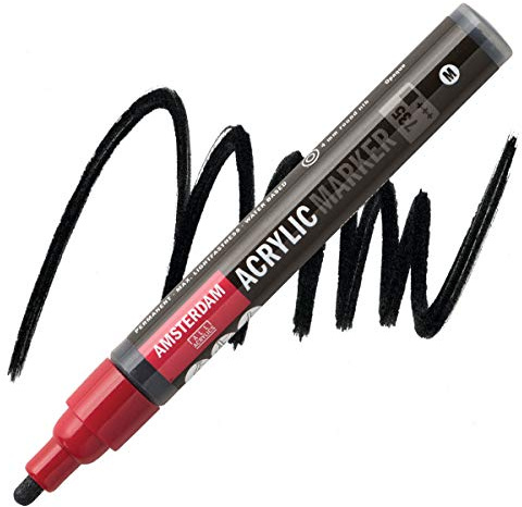Amsterdam Acrylic Marker - 4 mm Oxidschwarz 735 - Opaker, lichtechter, wasserbasierter Stift zum Malen, Basteln und Skizzieren