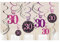 Dekoration zum 30.Geburtstag Swirl-Set 12 Stück Folienspiralen zum Aufhängen pink rosa glitter