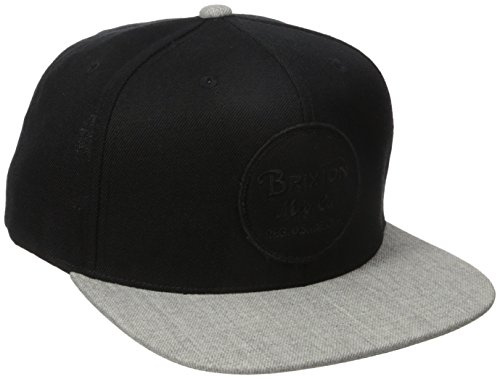 Brixton Herren Cap Wheeler Snapback, Black/Light Heather Grey, One Size, BRIMCAPWHES
