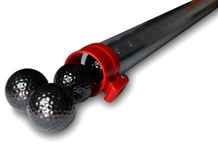 CEBEGO Golfball Sammelröhre befüllt mit 21 schwarzen Golfbällen und Golfball Schlüsselanhänger