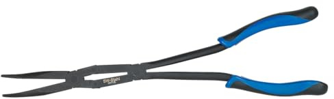 SW-Stahl 40712L Scherengelenkzange Gebogen, 350 mm Werkstattzange | Extra Lange Zange für Innenverkleidung und Motorraum - Chrom-Vanadium - Ergonomischer Kunststoffgriff für Präzision
