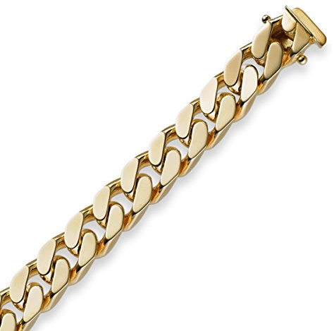 8mm Armband Armkette Panzerarmband 585 Gold Gelbgold 21cm Herren Goldarmband