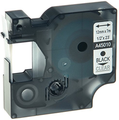 Cartridges Kingdom Schriftband Kassette kompatibel für Dymo D1 45010 12mm x 7m schwarz auf transparent