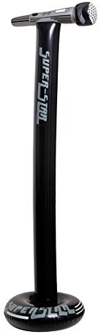 NET TOYS Aufblasbares Mikrofon Stand Micro 80er Jahre Rockstar Mic Party Mikro Standmikrofon Luft Microfon Deko Karaoke Mottoparty Microphon Partydeko Musik aufblasbar