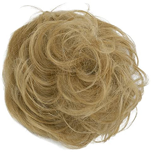 CAISHA 100% ECHTHAAR Haargummi Haarteil Haarverdichtung Zopf Haarband Haarschmuck Honigblond H312j