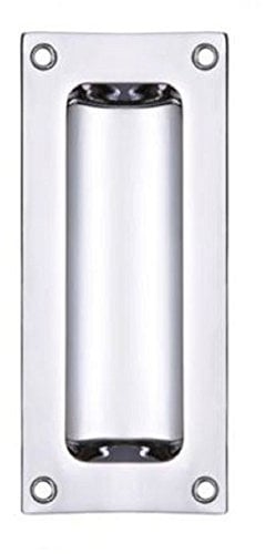 Zoo Hardware FB90 Rectangular Recessed Flush Door Pull Handle 102 x 45mm (Polished Chrome)