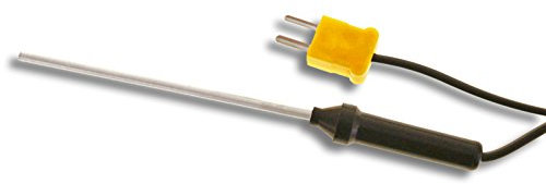 PeakTech Tipo K - Sonda di temperatura ad asta da -50 °C a 300 °C/sonda di temperatura lunga in 75 mm, con lunghezza del cavo, 1 pezzo, TF-55