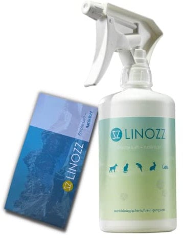 LINOZZ Geruchsneutralisierer gegen Tiergerüche 500 ml. Geruchsentferner für Katzenurin, Hühnerstall, Hundebett, Hamsterkäfig. Als Lufterfrischer und Katzenklo Deo.