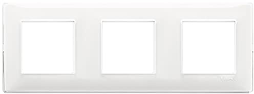 Vimar 14644.41 Plana 6-Modul-Abdeckrahmen (2+2+2 StifTabstand 71 mm), Technopolymer, Reflex Schnee
