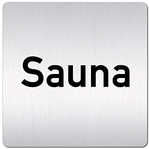 Türschilder24 XXL Schild - Türschild (B) • 125 x 125 mm • Sauna • 1,5 mm Aluminium Vollmaterial • 100% Made in Germany