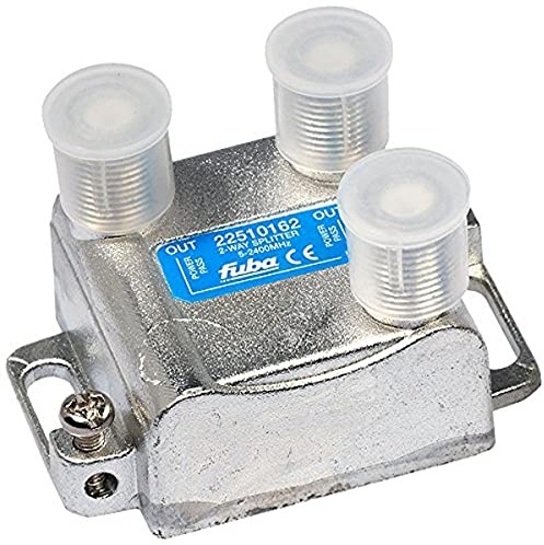 Fuba 2-Fach-Verteiler für Satelliten-Signale, Stecker auf Stecker, Silber, Indoor, 16 Pins, Kabelsplitter