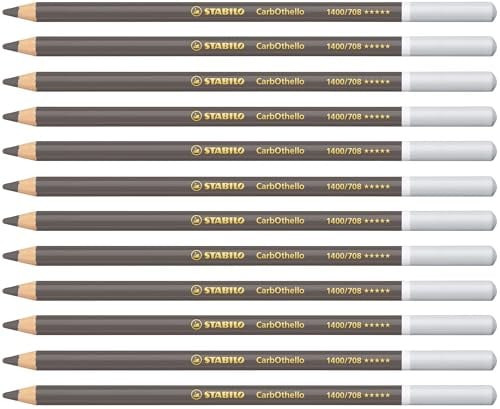 STABILO CarbOthello - Chalk-Pastel Pencil | Pack of 12 - Warm Grey 5