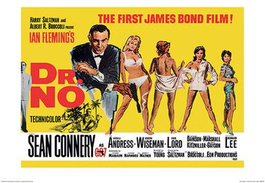 James Bond Doctor No Yellow (Filmposter-Druck