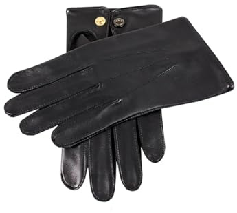 Dents Sandhurst Men's Unlined Leather Officers Gloves BLACK 9