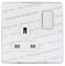 Schneider Electric GGBGU3410CLRR 13 A Ultimate Screwless Flat Plate Single Switched Socket with White Interior - Transparent