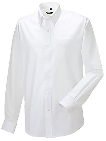 Russell Collection Mens Long Sleeve Easy Care Oxford Shirt (19.5inch) (White)