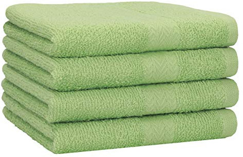 Betz 4 Stück Handtücher Premium 100% Baumwolle 4 Handtücher Farbe apfelgrün