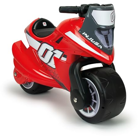 Laufrad Motorrad Für Kinder Von 2 Bis 4 Jahren Spline Rot - Ergonomisches Und Stabiles Design - Breite Räder - Großes Format - Von INJUSA