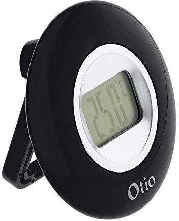 Otio - Thermomètre intérieur noir écran LCD - pied réglable