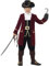Smiffys Deluxe Piratenkapitän Kostüm, Schwarz, mit Jacket, Westenattrappe, Hosen, Halstuch und Hut Halloween